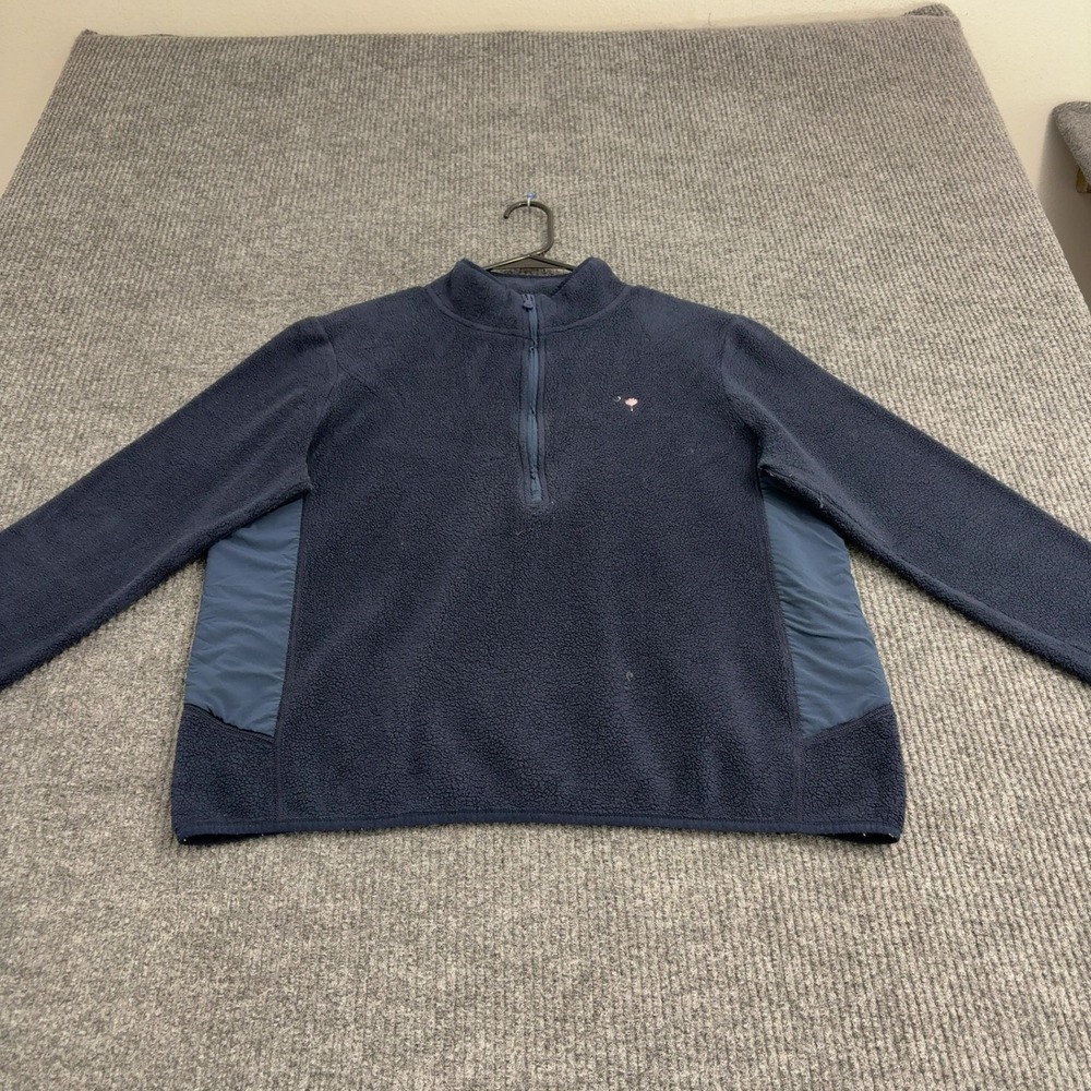Vineyard Vines Pullover Mens L Navy Blue Polyester Quarter Zip Preppy Casual